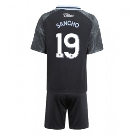 Dětské fotbalový komplet Aston Villa Jadon Sancho #19 Venkovní košile 2025-26 Krátkým Rukávem